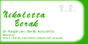 nikoletta berak business card